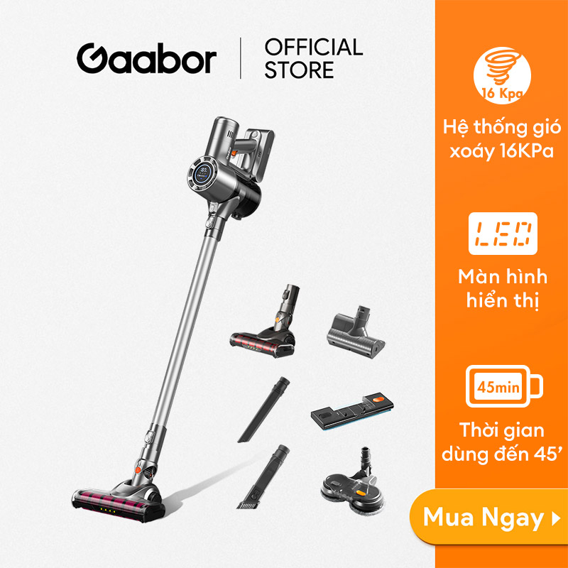 [SALE XẢ KHO] Máy hút bụi không dây cầm tay hút siêu mạnh 16000PA GAABOR GVCL-D10A/Pro/Plus/Max màn 