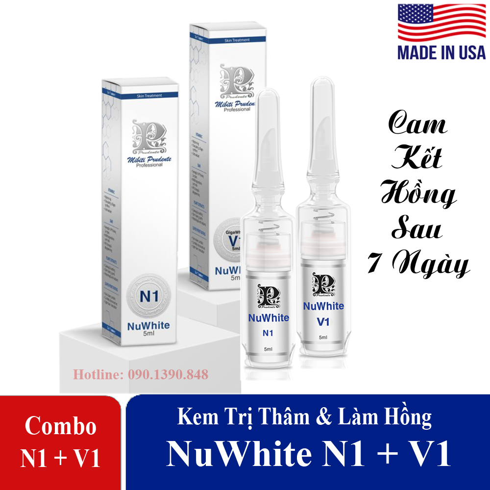 [Hcm]Combo Hồng Ti Nuwhite N1 + Hồng Bikini Giga White V1 [Đầu Vát - Có Tem] - Cam Kết Hồng Tự Nhiên Chỉ Sau 7 Ngày Sử Dụng