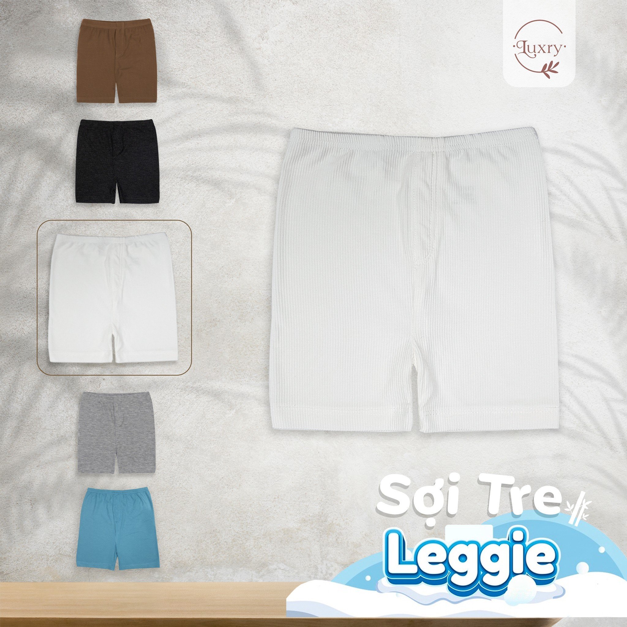 Quần legging đùi cho bé từ vải sợi tre cao cấp thoáng khí co giãn 4 chiều