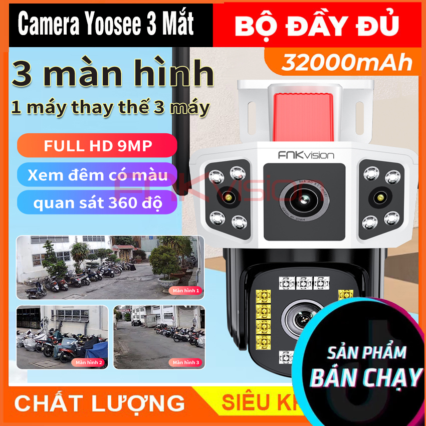 [ PHIÊN BẢN ĐẶC BIỆT ] Camera 3 Mắt Yoosee , Camera 3 Khung Hình Wifi Hopeway Ptz 3 Mắt 4k, Xem 3 Mà