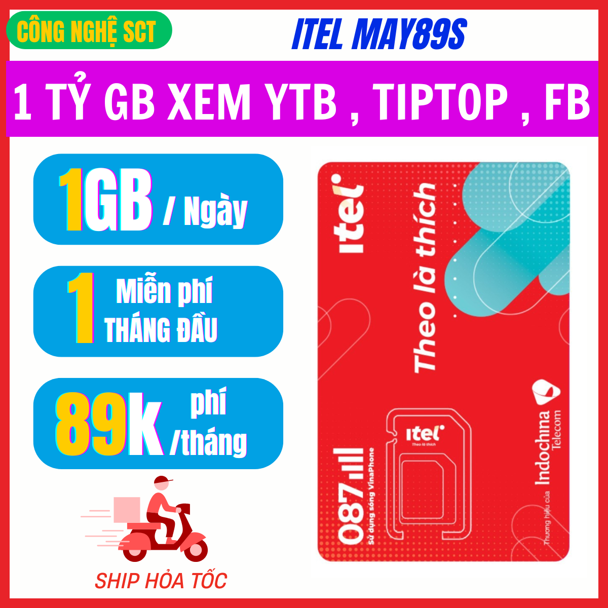 ( SIM MỚI SALE 50% ) Sim Vina Itel 5G trọn gói 1 Năm Sử Dụng Không Giới 1 TỶ GB data Truy Cập Mạng X