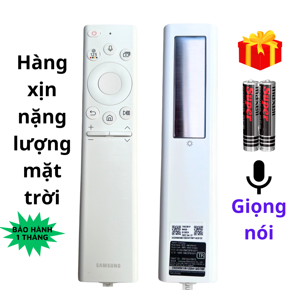 Remote điều khiển tivi Samsung Mã 07 Giọng nói pin năng lượng mặt trời điều khiển TV Samsung thông m