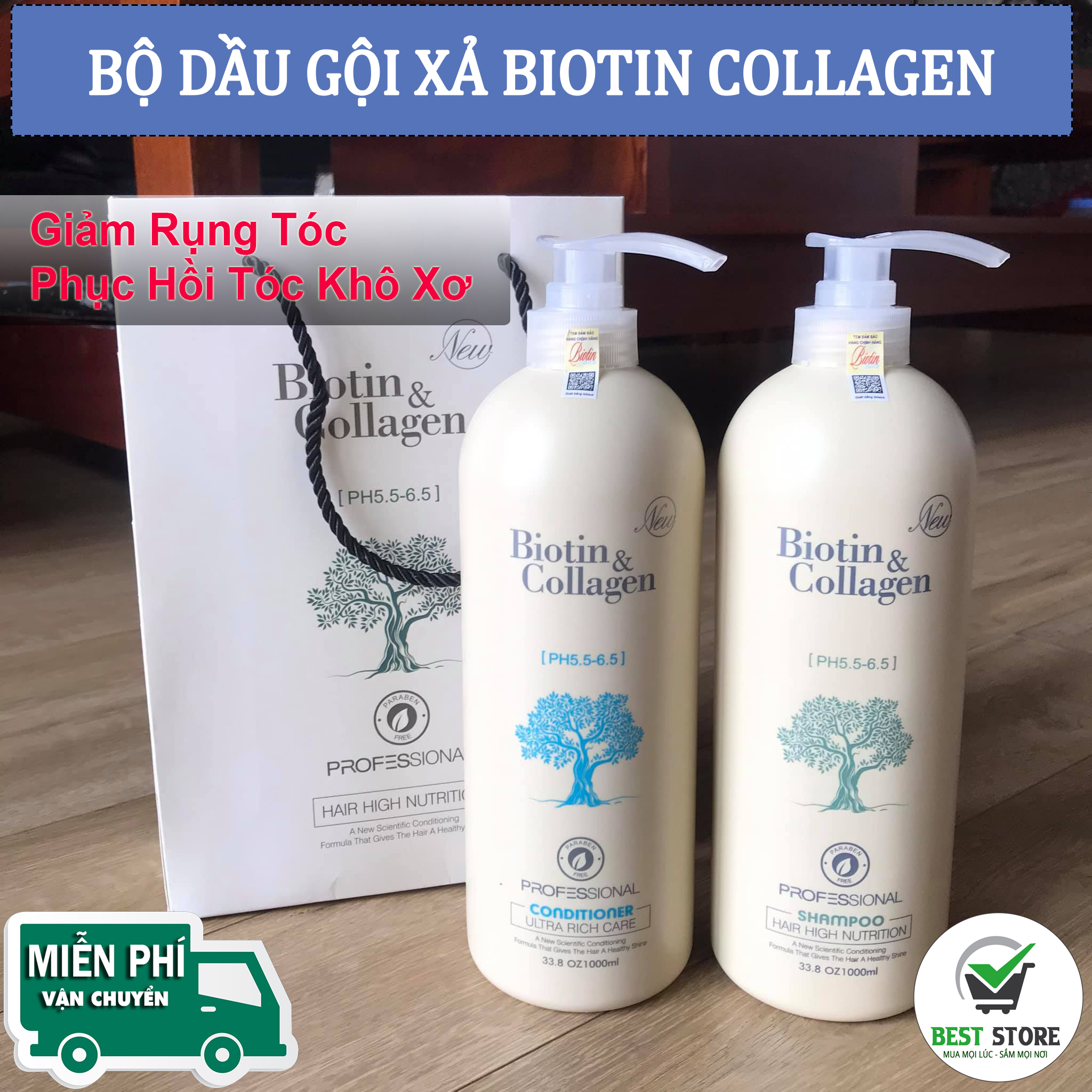 Dầu Gội Collagen Dầu Gội Cặp. Cặp Dầu Gội + Dầu Xả Biotin Giúp Tóc Mềm Mượt Đàn Hồi Sợi Tóc Cũng Dầy Hơn Giảm Gãy Rụng Hơn Rất Nhiều.
