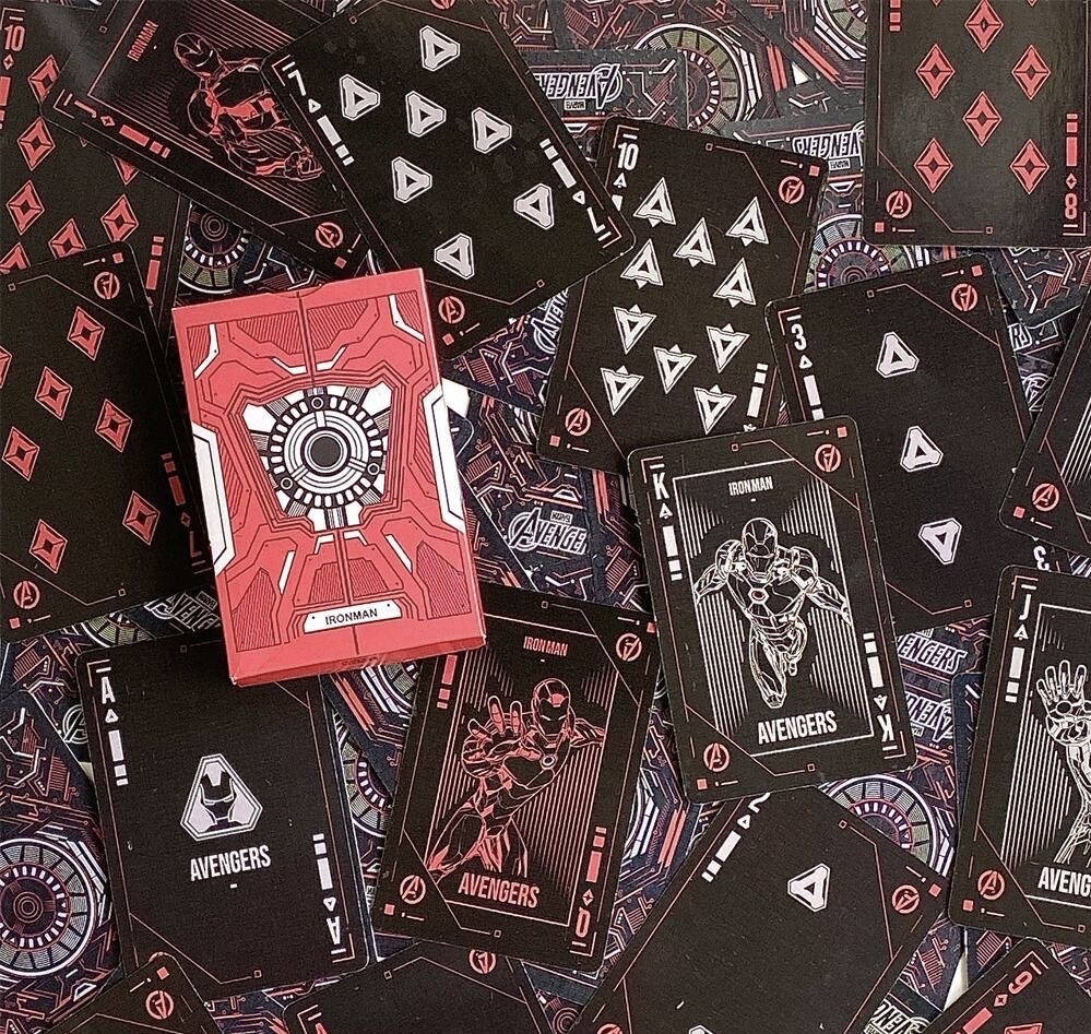 Bộ 52 Lá Bài Tây Siêu Anh Hùng Avengers Đỏ Vip/Bài Poker/Thẻ Sưu Tập