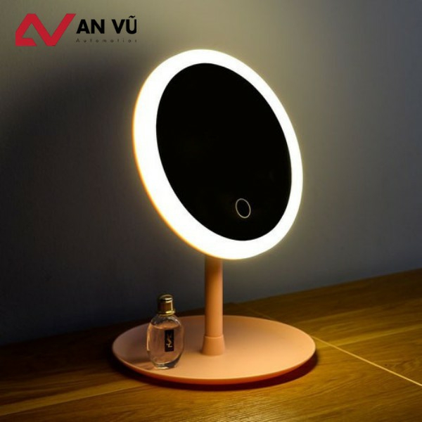 Gương trang điểm đèn led có thể sạc gương trang điểm để bàn có đèn led gương gấp gọn bỏ túi tiện lợi với 3 chế độ ánh sáng thông minh.