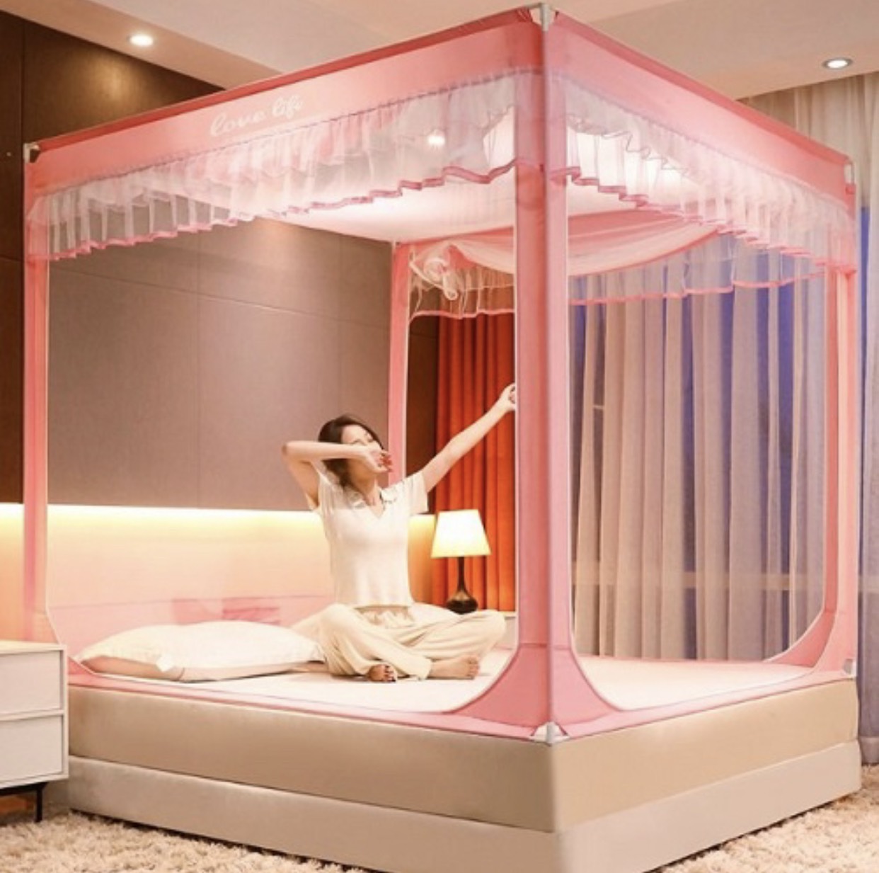 [TOP] Màn Mùng Khung Không khoan tường cao cấp - Đủ kích thước 1m21m41m61m82m2 . 2 cửa cao cấp tiện lợi mẫu độc quyền.