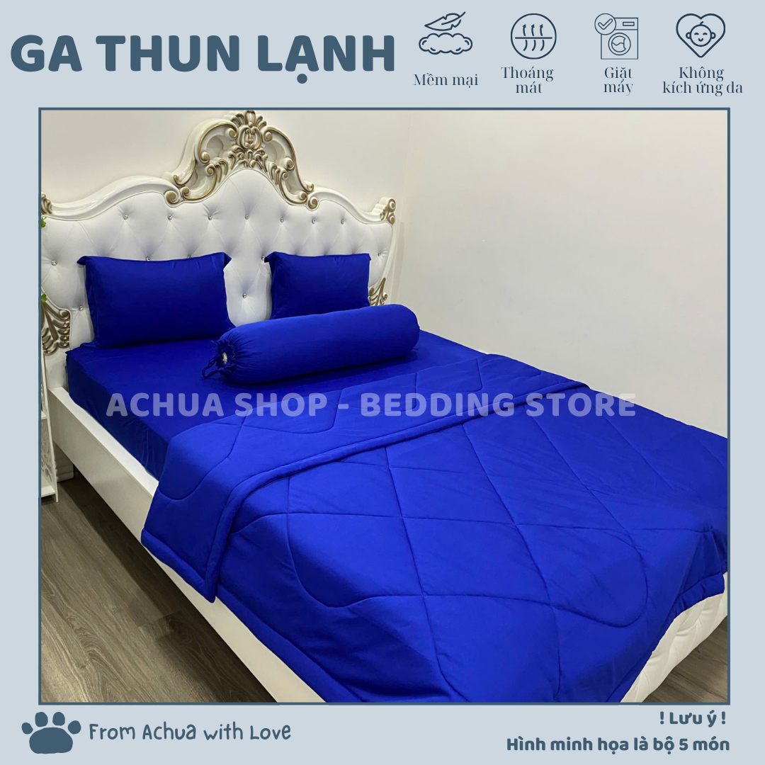 FREESHIP - Bộ Ga Giường Thun Lạnh 4 Món ACHUASHOP - Chăn Mền Lẻ - Vỏ Gối Lẻ - Bộ Ga Trải Giường Ga N