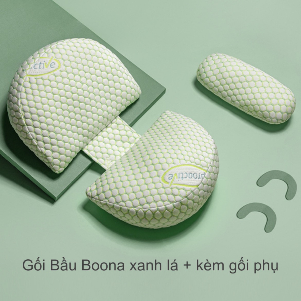 Gối bà bầu cánh tiên cao cấp Boona giảm tối đa đau lưng tặng kèm gối phụ hỗ trợ mẹ và bé ngủ ngon giấc