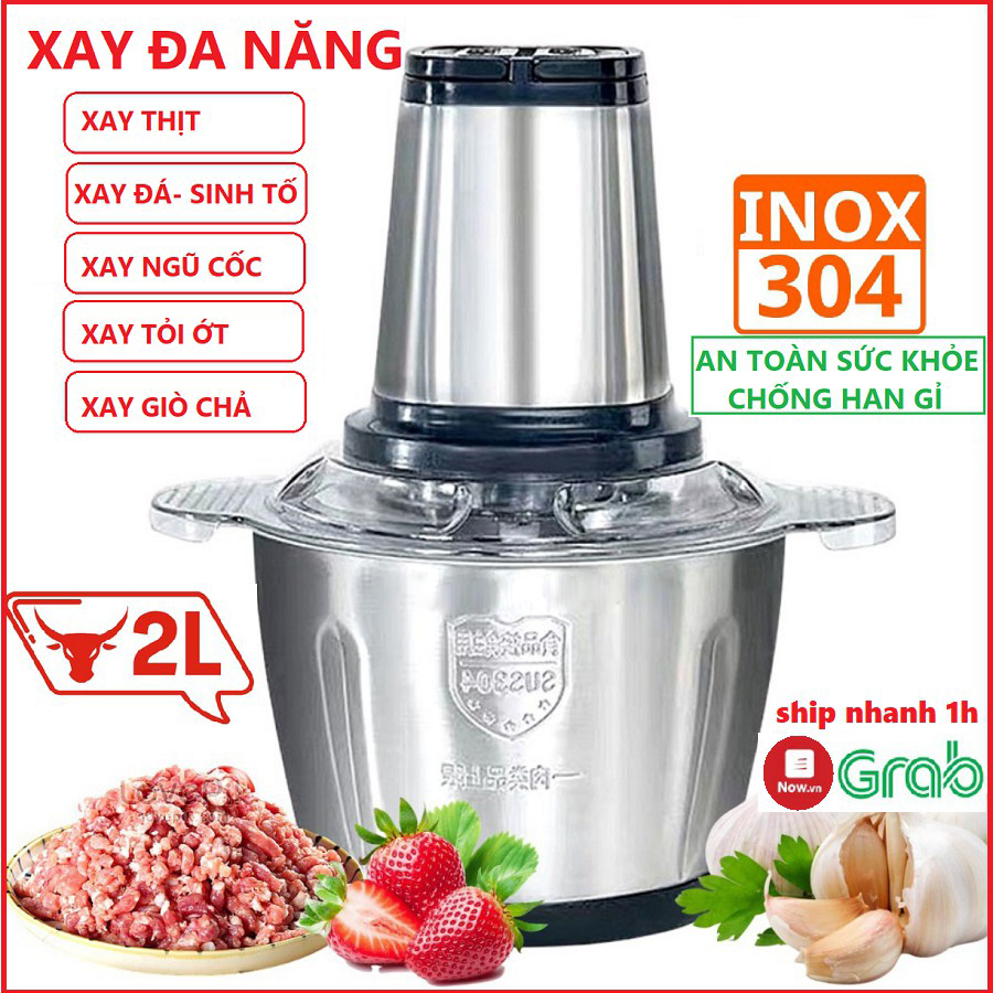 [ HÀNG TỐT] Máy xay thịt máy xay thịt đa năng sokany SK-7025 Cối thủy tinh Lưỡi dao kép thép không g