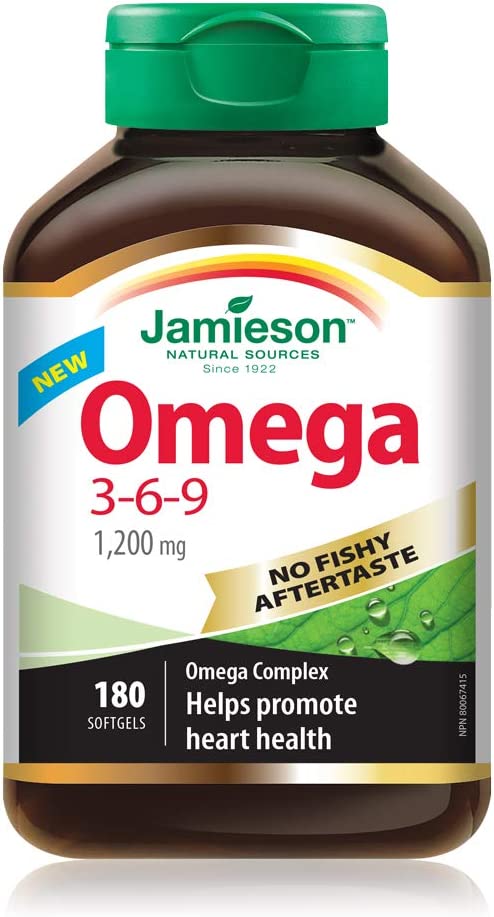 Dầu cá không có vị tanh Omega-3-6-9 No Fishy Aftertaste Jamieson 180 Viên
