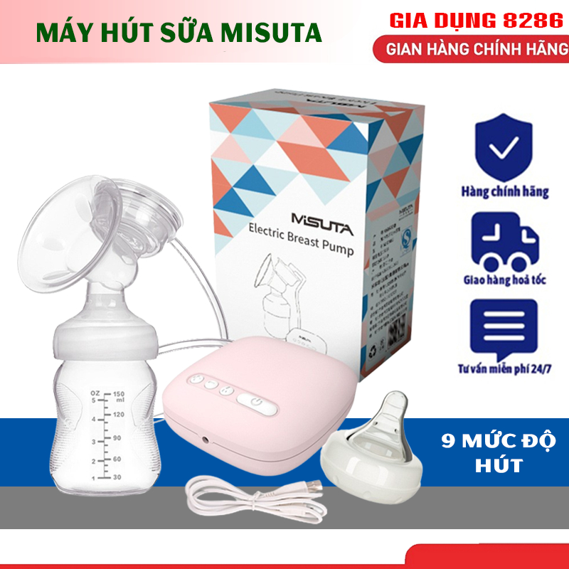 Máy Hút Sữa Điện ĐƠN MISUTA Có Chế Độ Massage Kích Tiết Sữa Bảo hành 12 tháng [ tặng 1 hộp tăm bông ]