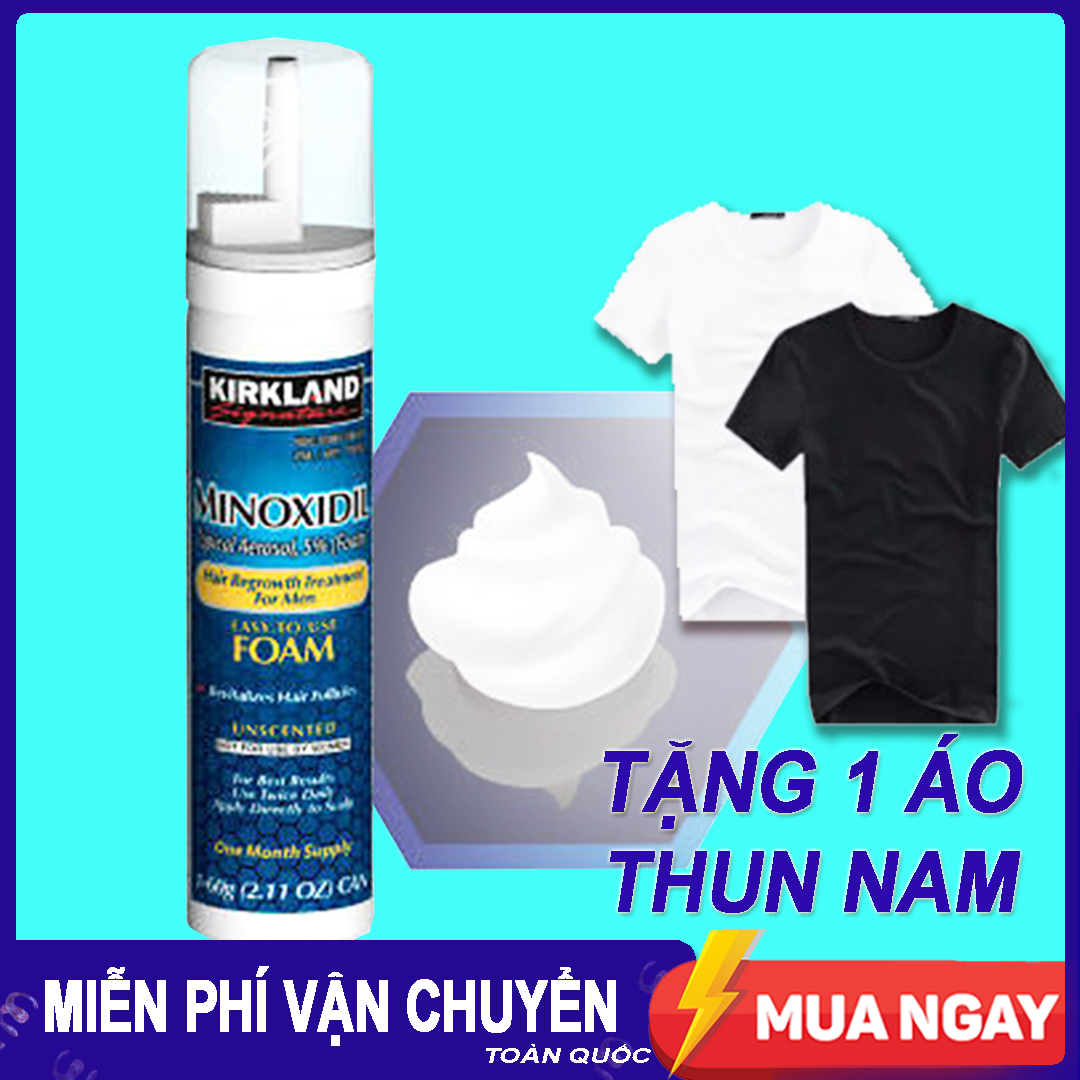 [Hcm]Kirkland Signature 5% Minoxidil Hỗ Trợ Mọc Râu Và Tóc Dạng Foam - ( 1 Chai) + Tặng Kèm 1 Áo Thun Nam Zk01