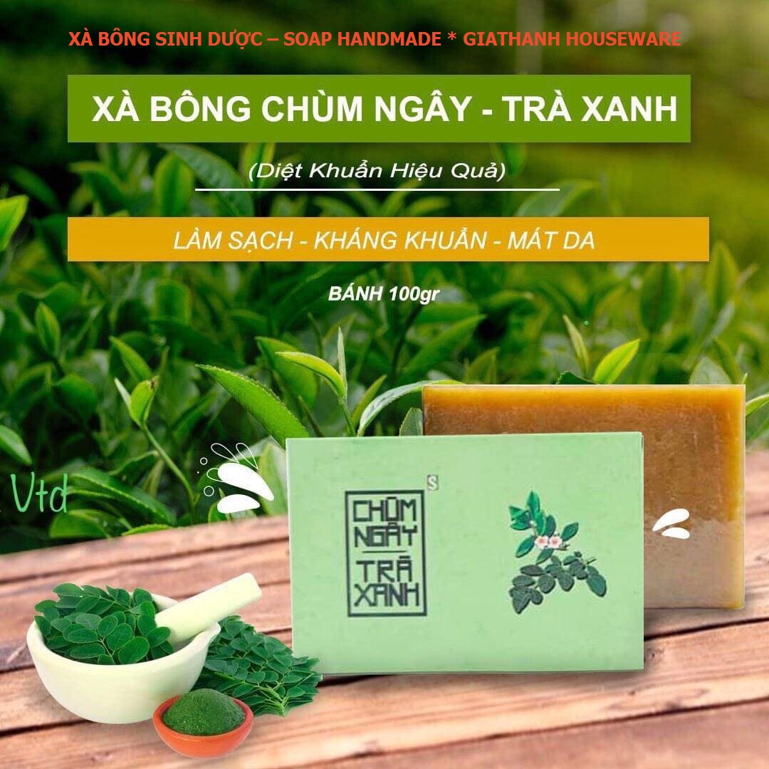 Xà Bông Sinh Dược Chùm Ngây Trà Xanh? Xà Bông Cục Handmade 100Gr? Xà Bông Thiên Nhiên Mùi Trầu Không Làm Sạch Diệt Khuẩn Tốt Cho Da Mẩn Ngứa Mụn Nhọt..sát Khuẩn Hiệu Quả Từ Trầu Không Trà Xanh Theo Yhct Có Tính Mát Cho Da