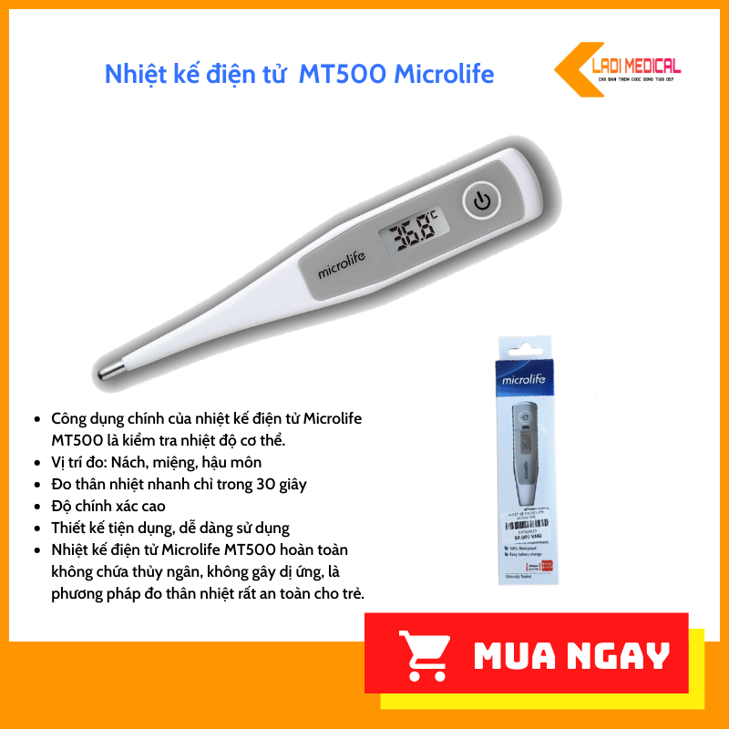 Nhiệt Kế Điện Tử Dạng Bút Microlife Mt500 전자 온도계