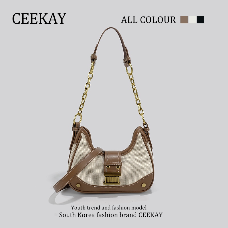 CEEKAY high-quality texture French medieval armpit bag niche design bag female 2023 new one-shoulder Messenger bag 【MAY】