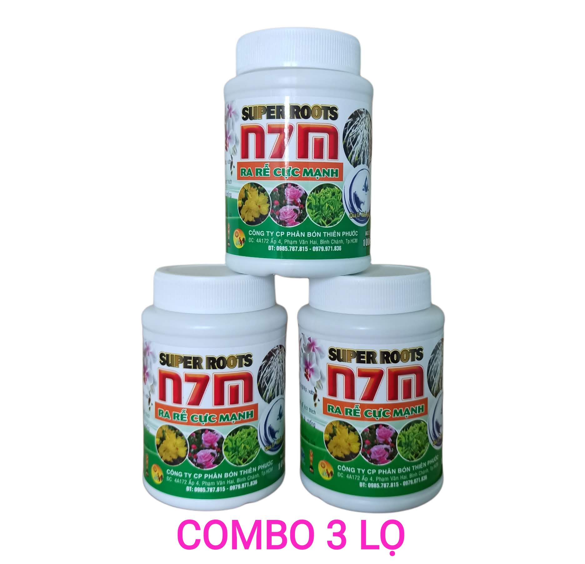 Combo 3 lọ Phân Kích thích ra rễ cực mạnh N7M - lọ 100gr