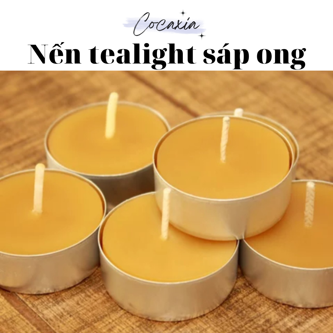 ⚡HÀNG CÓ SẴN⚡ Nến Tealight Sáp Ong Nguyên Chất Màu Vàng Tự nhiên Hương Thơm Đặc Trưng ⚡Stoies Of Candles⚡
