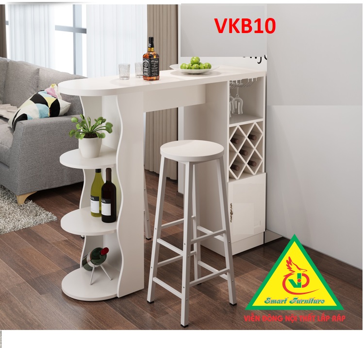 Quầy bar mini quầy bar nhà bếp kết hợp tủ rượu VKB10 ( không kèm ghế) - Nội thất lắp ráp