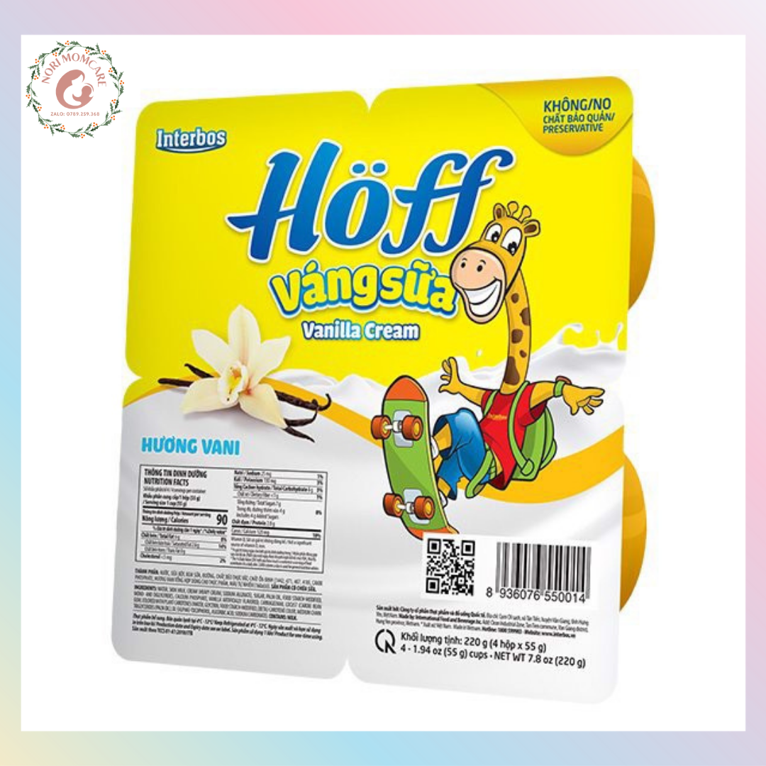 VÁNG SỮA HOFF VỊ VANI - HẠT DẺ 55g x 4 hộp date mới