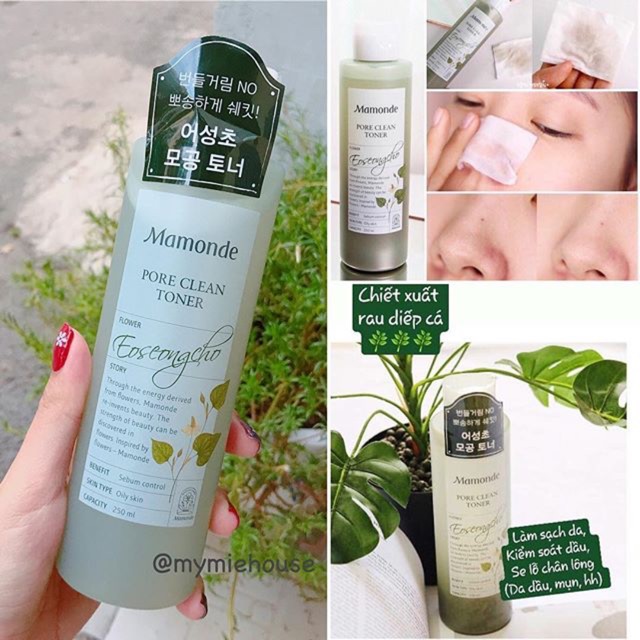 [Hcm]Nước Hoa Hồng Diếp Cá Giúp Dịu Và Căng Bóng Da Mamonde Pore Clean Toner 250Ml