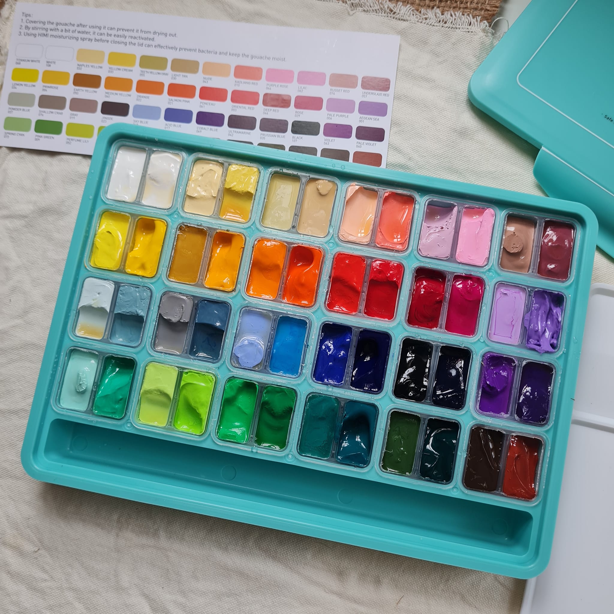 Hộp 112 Màu Gouache HIMI Sinh Đôi HIMI Twins PHIÊN BẢN MỚI (Tặng Kèm Giấy Vẽ)