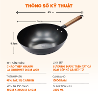 Chảo Thép Hikaru La gourmet chống dính tự nhiên 26cm an toàn sức khỏe sử dụng được bếp từ hàng chính hãng thương hiệu của Mỹ