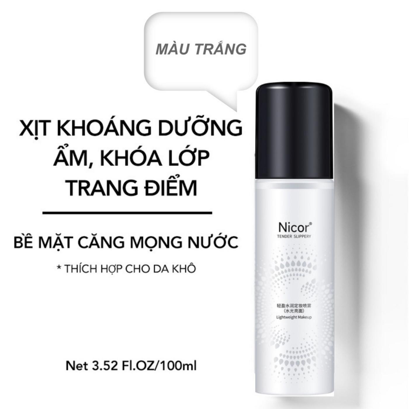 Xịt Khóa Cố Định Lớp Trang Điểm Lâu Trôi Xịt Khóa Nền Makeup Giúp Căng Bóng Da Cấp Ẩm Cho Da Nicor 1