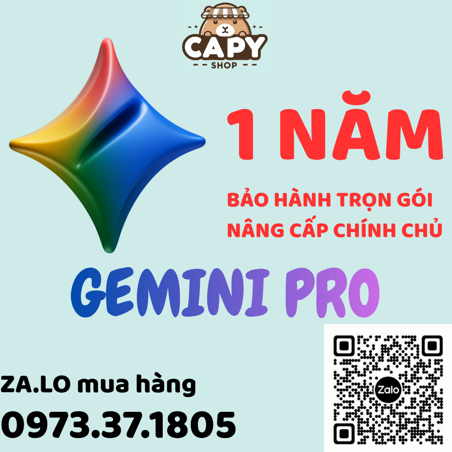 Gemini Pro tặng kèm 2 TB Drive 1 Năm AI by Google Gemini advanced