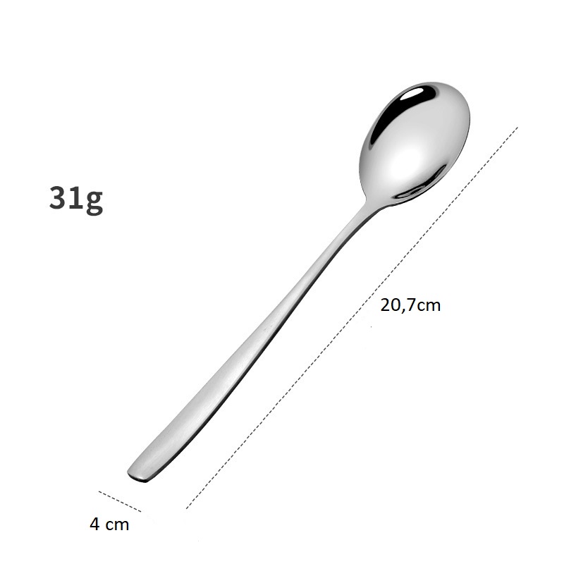 Muỗng ăn tròn cán dài  inox 304 loại tốt -thìa ăn cơm cán dài - muỗng canh - muỗng cà phê - muông cơ