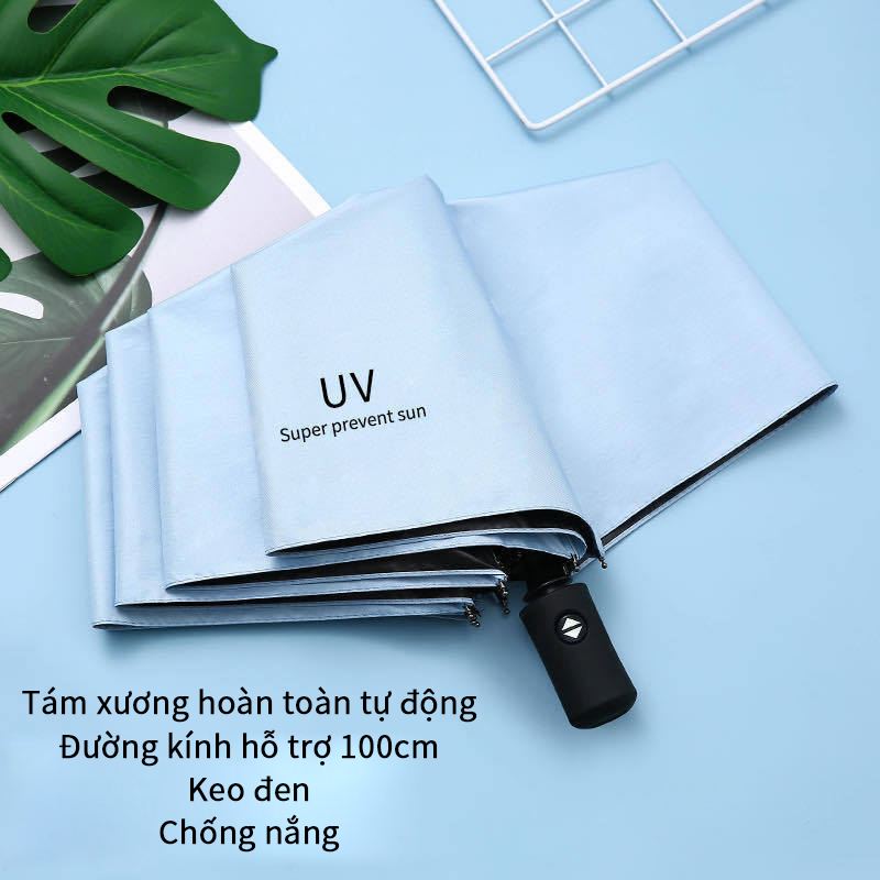 Ô Dù Che Mưa Đi Nắng Cao Cấp Gấp Gọn Chống Tia UV Chất Liệu Vải Dù Chống Nhăn Ô Dù Chống Tia UV Gấp 