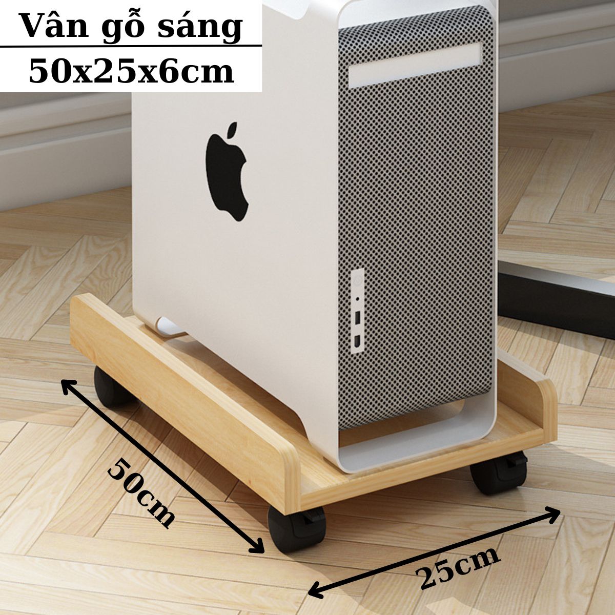 Kệ để CPU di động có bánh xe chốt cố định gỗ công nghiệp MDF dùng làm kệ để cây máy tính thùng CPU c