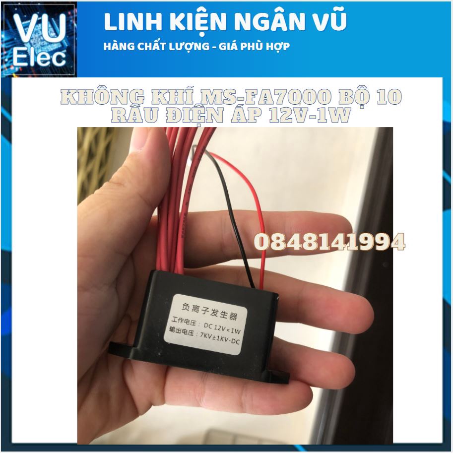 Máy tạo ion âm lọc không khí điện áp 12V cực an toàn - MS-FA7000 bộ 10 râu 100 triệu Ion bảo hành 3T