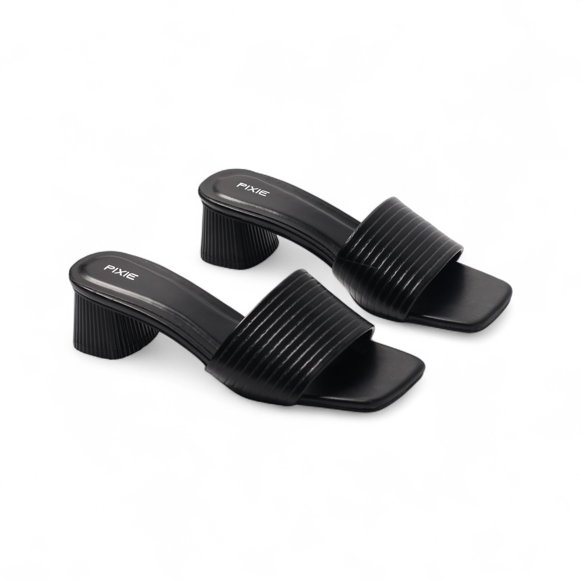 Guốc Cao Gót 5cm Quai Kẻ Ngang Pixie E117