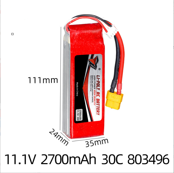 Pin Li-Po 3s 11.1v 2700mah xả 30c 803496 Máy bay cano Xe điều khiển V303 V393 WL913 Udii903 FT012