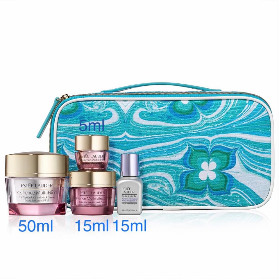 Set Estee Lauder 4 món kèm túi All Day Radiance Gift Set có kem dưỡng nâng cơ chống lão hóa fullsize