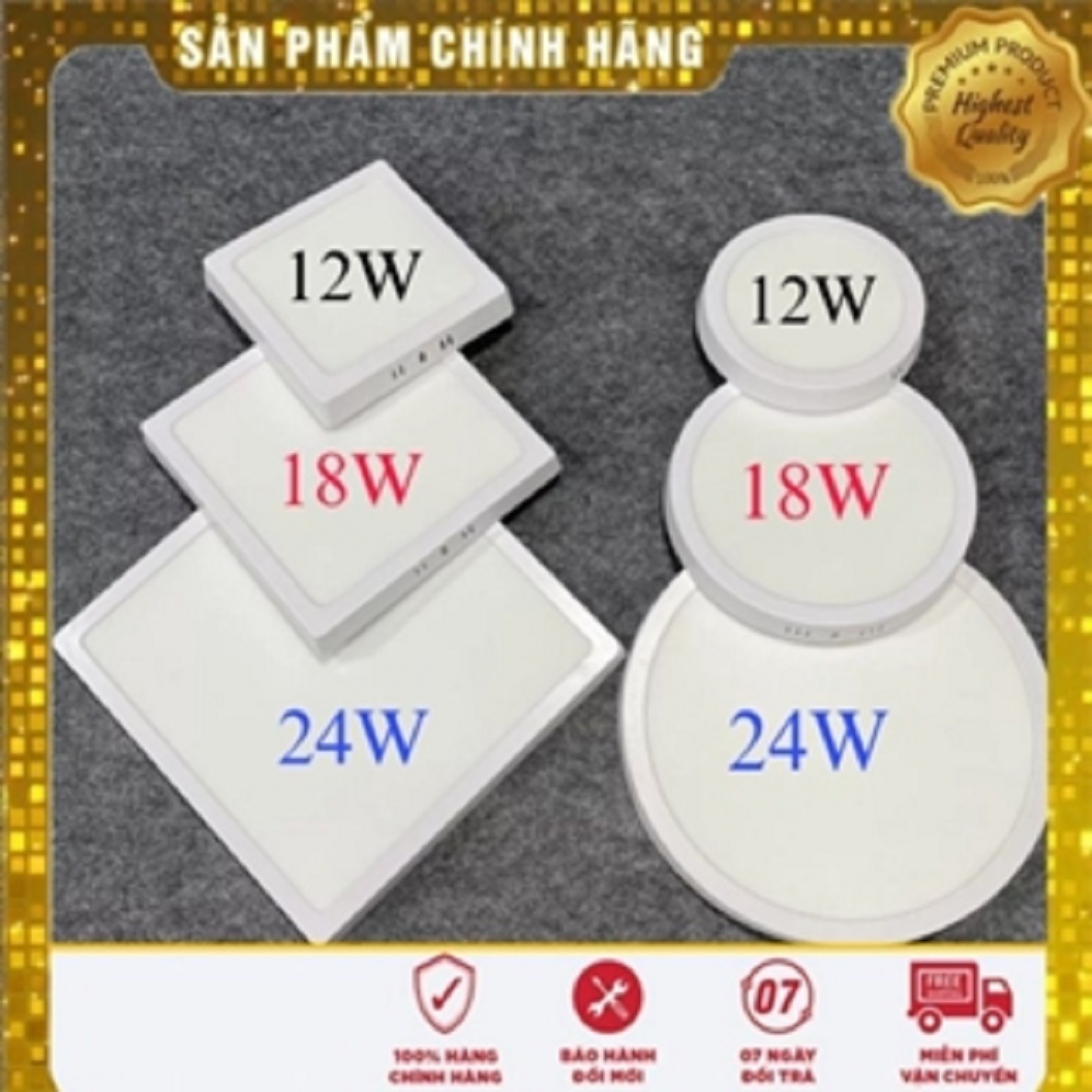(Bảo Hành 2 Năm) Đèn Led Ốp Trần Tròn Đèn Ốp Trần Vuông Edison Cao Cấp 12W 18W 24W Đèn Ốp Trần Trang Trí Phòng Khách