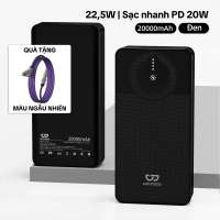 sạc dự phòng GOOJODOQ 20000mAh PD 22.5W sạc nhanh đi kèm 4 dây Đèn pin độ sáng cao Sạc Pin Phụ KiệnPower Bank