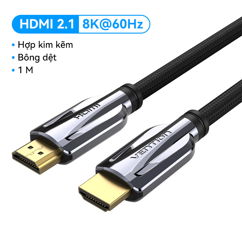 Vention dây cáp HDMI 2.1 8K 4K/120Hz 3D HDMI 2.1 Cable High Speed 48Gbps cáp HDMI kết nối tivi 1M 2M