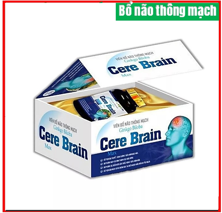 Viên Bổ Não Thông Mạch Ginkgo Biloba Cere  Brain Coenzyme Q10 Hỗ TRợ Hoạt Huyết Dưỡng Não  Giúp Tăng Cường Lưu Thông Máu  giảm Nguy Cơ  Hình THành Cục Máu Đông Rối Loạn Tiền Đình Tai Biến Mạch  Máu Não Do Tắc Mạch- 30 viên