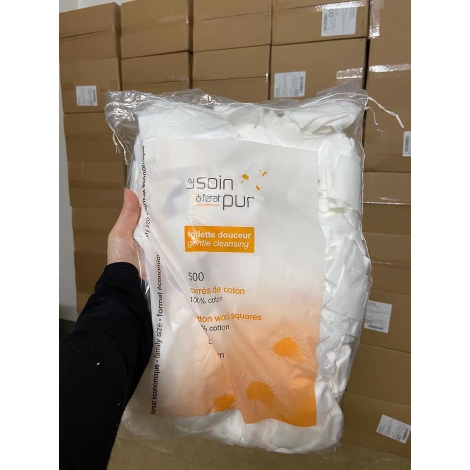 Bông Tẩy Trang Tetra Của Pháp 500 Miếng Khuyến Mại Thêm 100 Miếng Siêu Tiết Kiệm