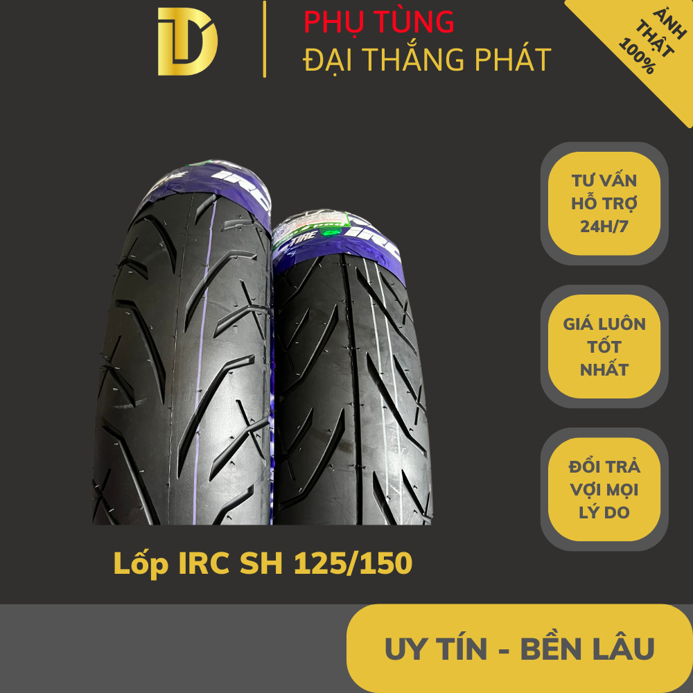 Vỏ lốp trước + sau xe SH chính hãng IRC INOUE Việt Nam (Lốp không săm)