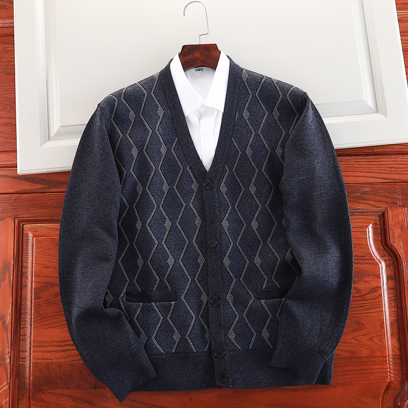 Áo len cardigan nam trung niên cho bố áo khoác len nam trung niên áo len nam áo khoác nhẹ mùa thu đông