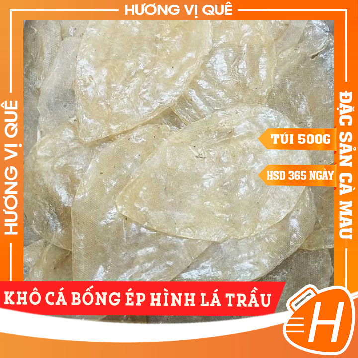 Khô Cá Bống Ép Hình Lá Trầu - Túi Hút Chân Không 500g - Đặc sản Cà Mau