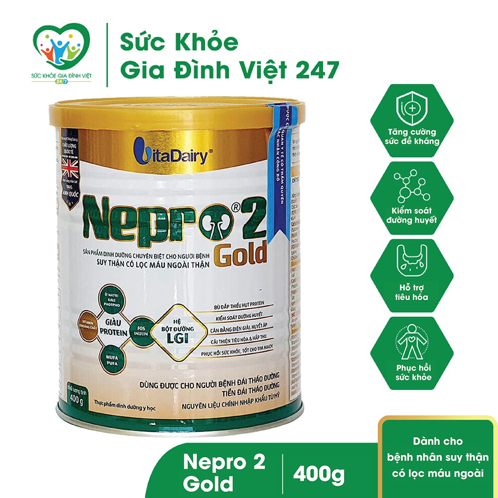 Sữa Nepro 2 Gold bổ sung dinh dưỡng cho người bệnh thận (400g)