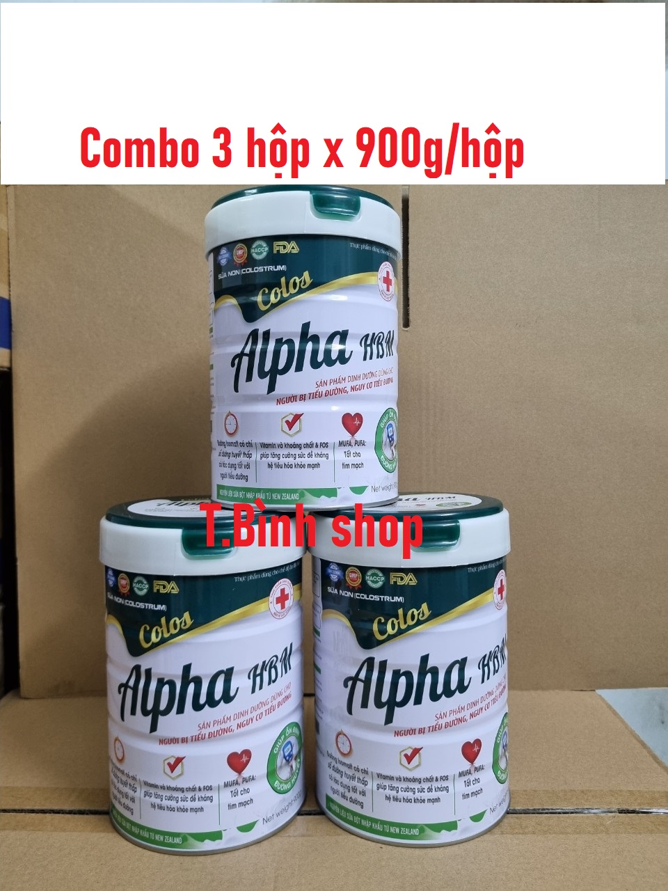 [Combo 3hộp 900g HSD 2025] Sữa non tiểu đường ALPHA HBM.