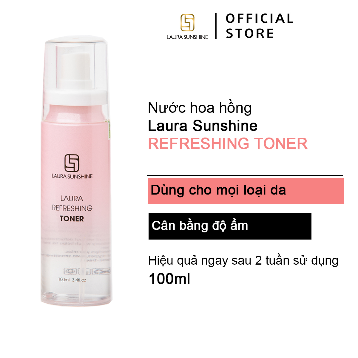 Nước Hoa Hồng Laura Sunshine - Laura Sunshine Refreshing Toner Cân Bằng Ẩm Cho Da 100Ml