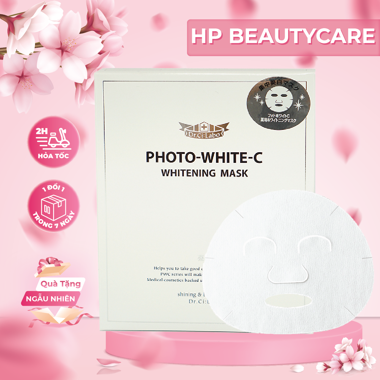 Mặt Nạ Dưỡng Da Mặt Dr.Ci:Labo White C Whitening Mask Cấp Ẩm Và Dưỡng Trắng Mịn Dành Cho Loại Da Khô