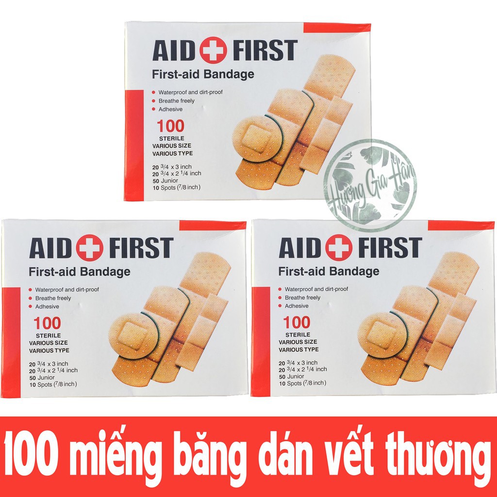 Hộp 100 Miếng Dán Urgo Băng Dán Vết Thương Băng Gạt Ego Đủ Kích Cỡ Cần Thiết Cho Tủ Y Tế Gia Đình