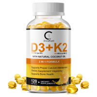 Viên dầu mềm GPGP GreenPeople Vitamin D3 5000IU K2 MK7 200mcg nền dầu dừa tự nhiên hỗ trợ trao đổi canxi dưỡng xương khớp tim mạch vegetarian hộp 120 viên dùng 60 ngày
