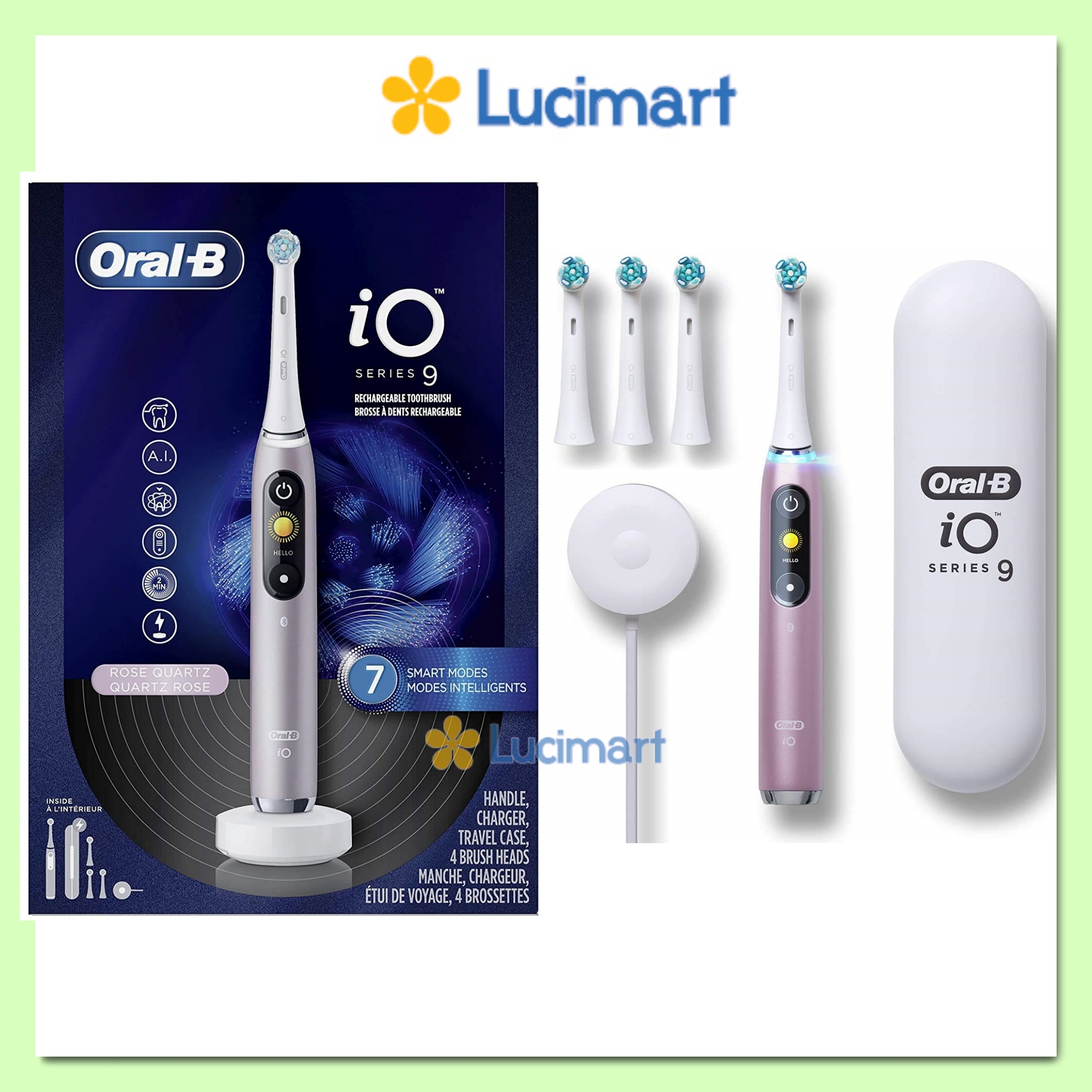 Bàn Chải Điện Oral-B iO Series 8 - Đen, Trắng, Tím